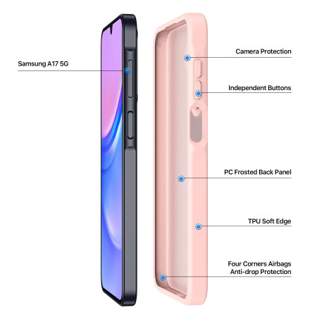 Dėklas Dux Ducis Yind Samsung A175 A17 4G/A176 A17 5G rožinis