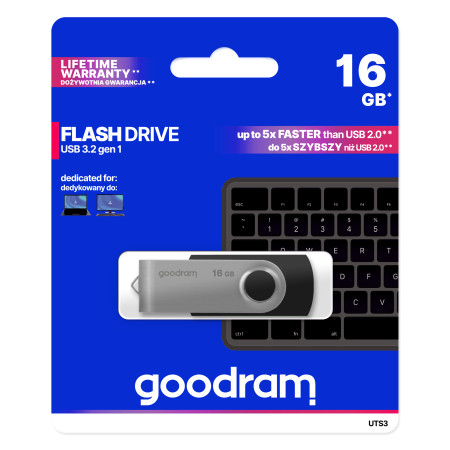 GoodRAM 16GB UTS3 USB atmintinė juoda [USB 3.0]