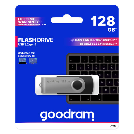 GoodRAM 128GB UTS3 USB atmintinė juoda [USB 3.0]