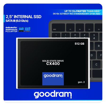 Goodram CX400 Gen. 2 512GB SSD Kietasis Diskas 2,5"
