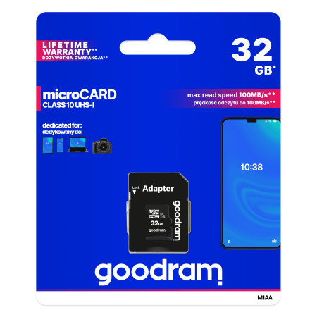 Goodram 32GB microSDHC Class 10 UHS-I su adapteriu