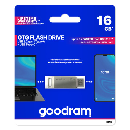 GoodRAM 16GB ODA3 USB Atmintinė (USB 3.2 / Type-C)