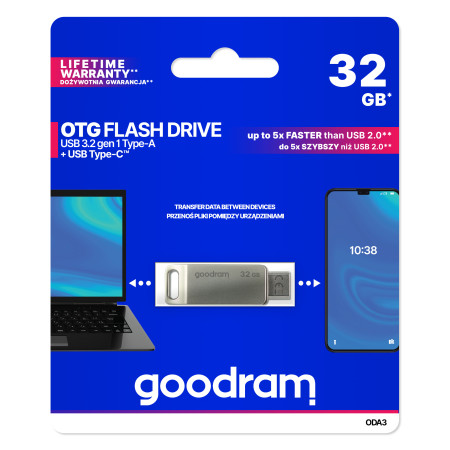 GoodRAM 32GB OTG USB Atmintinė (USB 3.0 + Type-C)