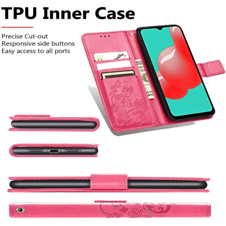 Rožinis-raudonas Flower Book dėklas Samsung A356 A35 5G