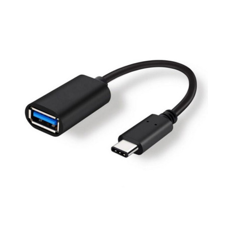 Juodas adapteris iš Type-C į USB (OTG)