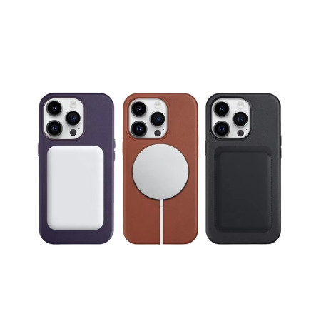 Mag Leather Case Apple iPhone 16 Plus tamsiai violetinis