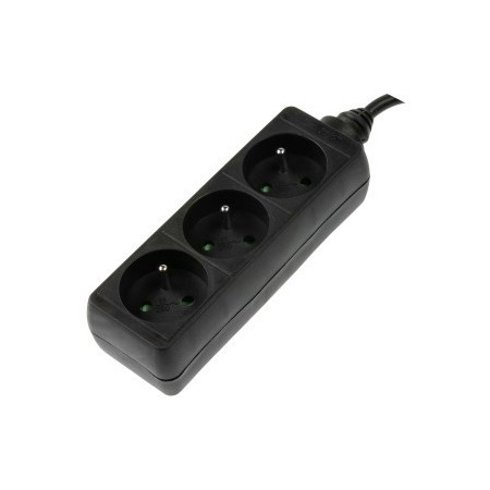 Hama 1,5 m elektros tinklo ilgintuvas su 3 AC išvestimis, juodas