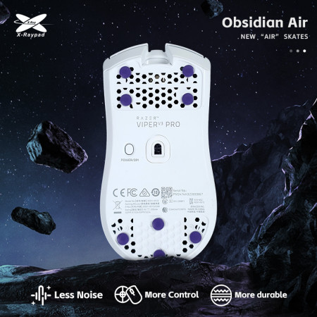 X-Raypad Obsidian Air Skates Universal Dots Violetiniai 40 vnt. (⌀6.5 x 1.0 mm)