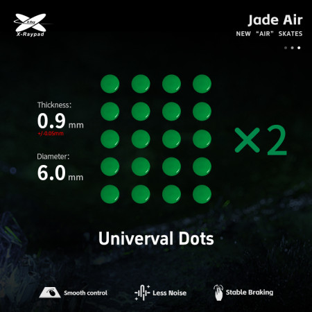 X-Raypad Jade Air DIY Skates Universal Dots Žali 40 vnt. (⌀6.0 x 0.9 mm)