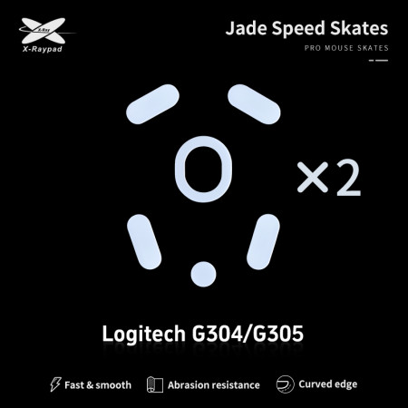 X-Raypad Jade Skates Logitech G304 & G305 Baltos 2 vnt.