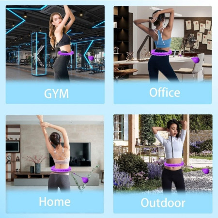 Masažuojantis gimnastikos lankas Smart Hula Hoop HHP002 violetinis