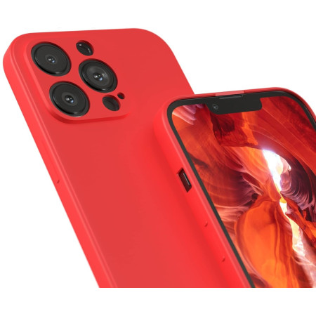 Raudonas Liquid Silicone dėklas Xiaomi Redmi Note 14 Pro 5G/Poco X7