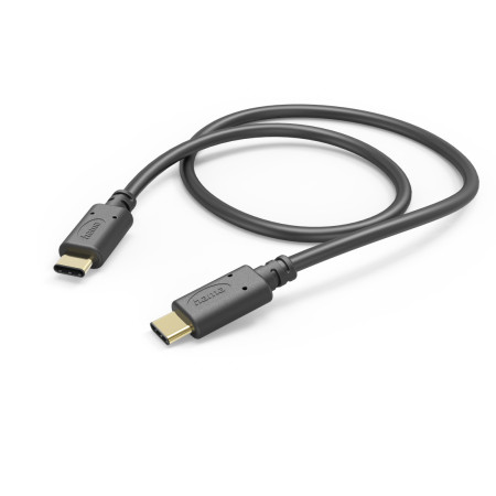 Hama 1 m USB 2.0 USB C - USB A Juodas kabelis