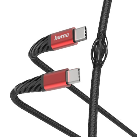 Hama Extreme USB 2.0 kabelis 1,5 m USB C juodas, raudonas