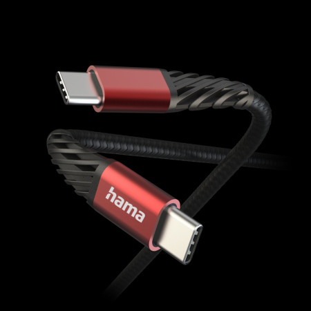 Hama Extreme USB 2.0 kabelis 1,5 m USB C juodas, raudonas