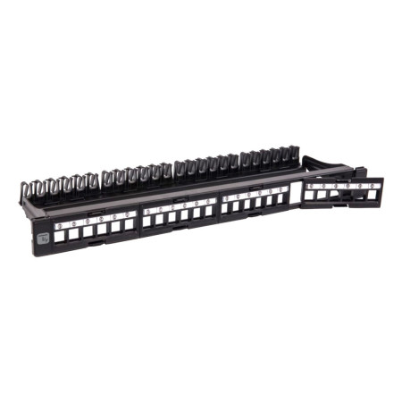 Techly 368567 Patch panel 24x Keystone, 1U, Rack 19"