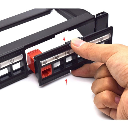 Techly 368567 Patch panel 24x Keystone, 1U, Rack 19"