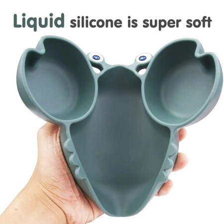 Vaikiškų silikoninių indų rinkinys Reach Crab-9, mėlynas