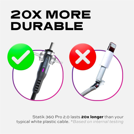 STATIK 360 Pro Universalus Magnetinis Įkrovimo Kabelis, 1m, Juodas