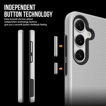 Dėklas Perfectionists Triangle Case Samsung A556 A55 5G sidabrinis