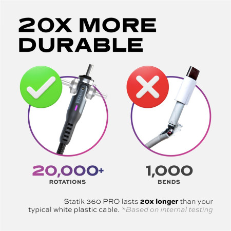 STATIK 360 Pro Kabelis 2.0, USB-C, 1m, Juodas