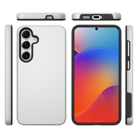 Dėklas Perfectionists Triangle Case Samsung S21/S24 Plus/S25 Plus sidabrinis