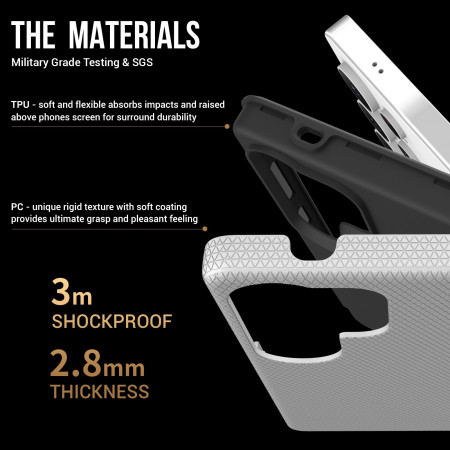 Dėklas Perfectionists Triangle Case Samsung S928 S24 Ultra sidabrinis