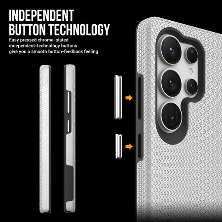 Dėklas Perfectionists Triangle Case Samsung S928 S24 Ultra sidabrinis