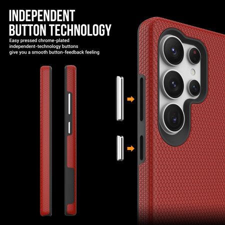 Dėklas Perfectionists Triangle Case Samsung S938 S25 Ultra raudonas