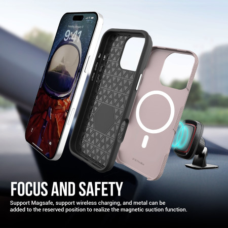 Perfectionists Triangle Mag Case Apple iPhone 14 Pro Max rožinio aukso