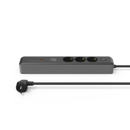 Hama Elektros tinklo ilgintuvas 1,4 m 3 AC išvestys Juodas, Pilkas