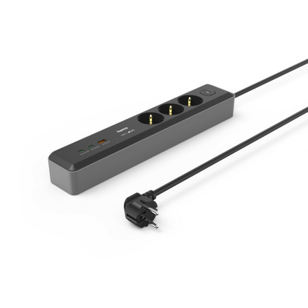 Hama Elektros tinklo ilgintuvas 1,4 m 3 AC išvestys Juodas, Pilkas