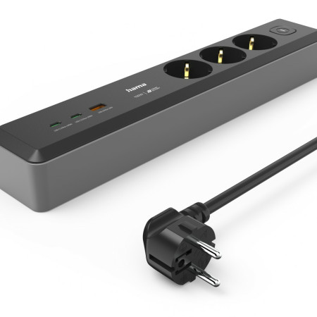 Hama Elektros tinklo ilgintuvas 1,4 m 3 AC išvestys Juodas, Pilkas