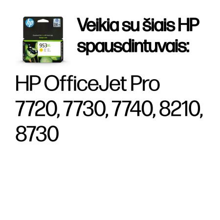 HP 953XL Didelės Talpos Geltonas Originalus Rašalas
