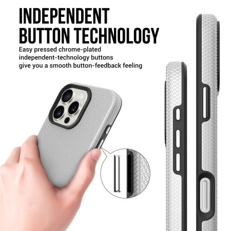 Dėklas Perfectionists Triangle Mag Case Apple iPhone 17 sidabrinis