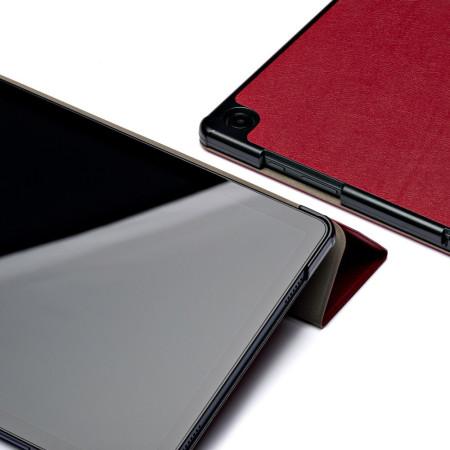 Reach Smart Leather dėklas Xiaomi Redmi Pad 2 Pro 12.1 tamsiai raudonas