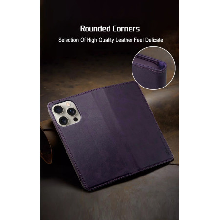 HDD Magnetinis Piniginės Dėklas Apple iPhone 11 violetinis