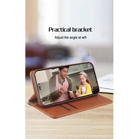 HDD Dėklas Magnetic Wallet Case Samsung A135 A13 4G Rudas