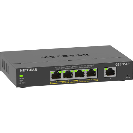 Netgear GS305EP-100PES 5 prievadų PoE+ jungiklis