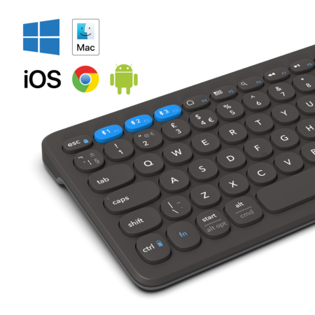 ZAGG Pro klaviatūra vidutinio dydžio - anglies spalvos - Šiaurės