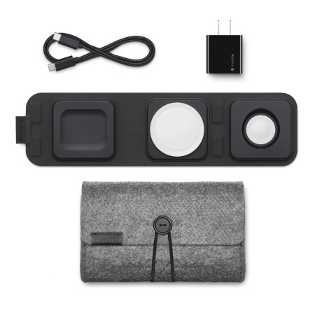 Mophie Snap+ 3in1 Kelioninis Įkroviklis MagSafe (juodas)