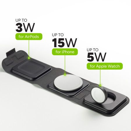 Mophie Snap+ 3in1 Kelioninis Įkroviklis MagSafe (juodas)