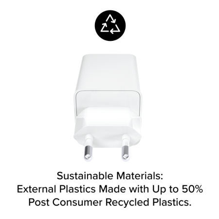 Mophie Essentials 50W Dual USB-C PD Įkroviklis EU Baltas