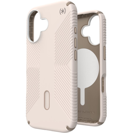 Speck Presidio2 Grip ClickLock & MagSafe dėklas iPhone 16 smėlinis