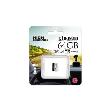 Kingston Technology High Endurance 64 GB MicroSD UHS-I Klasės 10