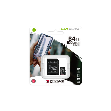 Kingston microSDXC Canvas Select Plus 64GB 100R Class 10 UHS-I