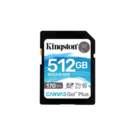 Kingston Technology Canvas Go! Plus 512GB SD UHS-I Klasės 10 kortelė