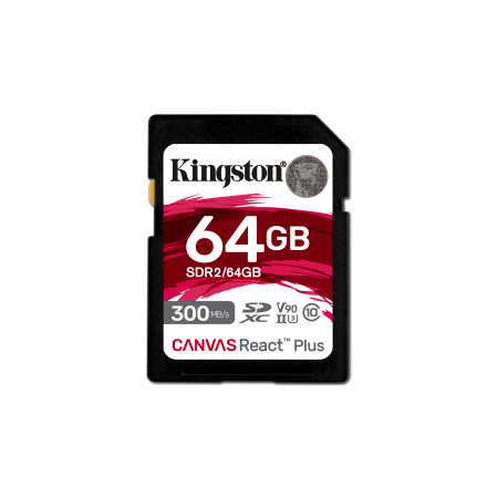 Kingston Technology Canvas React Plus 64 GB SD UHS-II Klasės 10