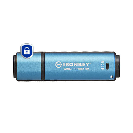 Kingston IronKey Vault Privacy 50 64GB USB 3.2 Gen 1 atmintukas