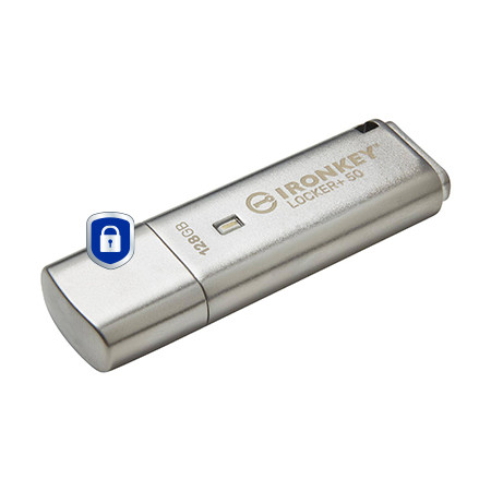 Kingston 128GB IronKey Locker+ 50 USB atmintinė